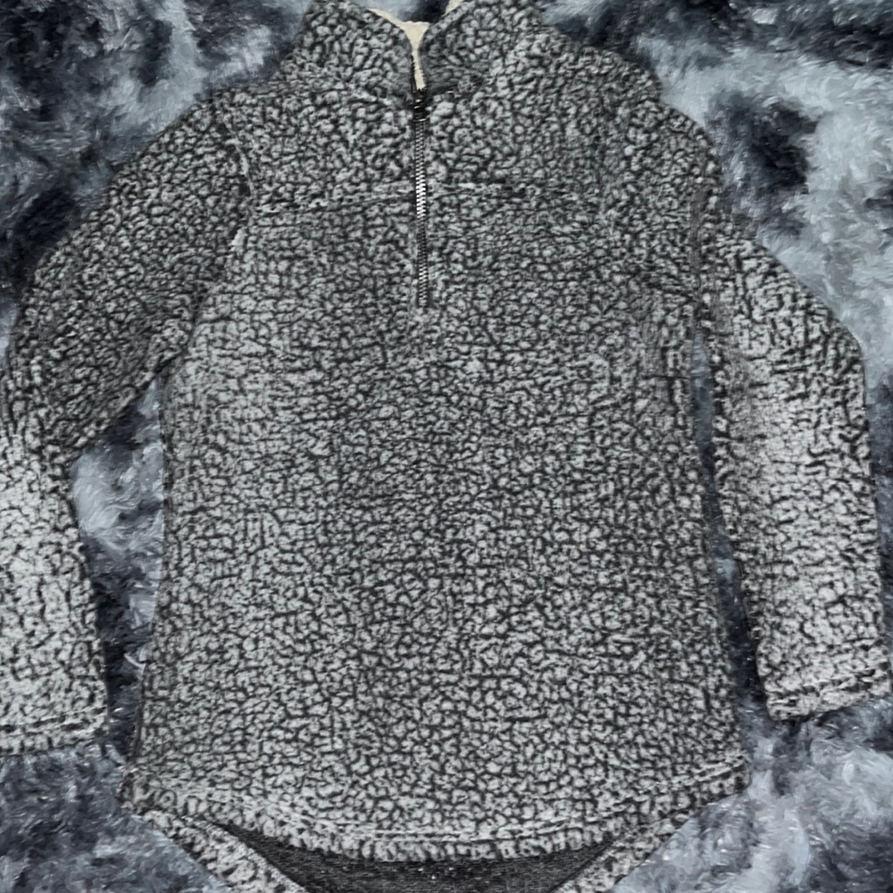 Gray Sherpa Pull-Over Sweatshirt